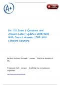 Bio 102 Exam 1 Questions And Answers Latest Updates 2025/2026 With Correct Answers 100% With Complete Solutions