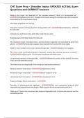 CHT Exam Prep - Shoulder topics UPDATED ACTUAL Exam Questions and CORRECT Answers
