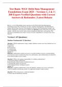 Test Bank&colon; WGU D426 Data Management Foundations Exam 2025 &ndash; Versions 1&comma; 2 & 3 &vert; 200 Expert-Verified Questions with Correct Answers & Rationales &vert; Latest Release