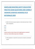 MARYLAND BOATING SAFETY EDUCATION  PRACTICE EXAM QUESTIONS AND CORRECT  ANSWERS &lpar;VERIFIED ANSWERS&rpar; PLUS  RATIONALES 2025