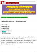 &lpar;2025&sol;2026&rpar; Pearson Vue Real Estate Insurance Exam   Questions with Verified Answers  100&percnt; Guarantee passing score of 90&percnt; or higher 