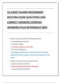 US COAST GUARD RECOGNIZED  BOATING EXAM QUESTIONS AND  CORRECT ANSWERS &lpar;VERIFIED  ANSWERS&rpar; PLUS RATIONALES 2025