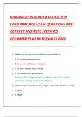 WASHINGTON BOATER EDUCATION  CARD PRACTICE EXAM QUESTIONS AND  CORRECT ANSWERS &lpar;VERIFIED  ANSWERS&rpar; PLUS RATIONALES 2025
