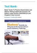 Test Bank-  Bates' Guide To Physical Examination and History Taking &lpar;Lippincott Connect&rpar; 14th  Edition Latest Version 2025&sol;2026 &lbrack;A&plus;&rsqb; All Chapters Fully Covered by Rainier P&period; Soriano MD &lpar;Author&rpar;
