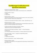 Food Manager Certification Exam Questions and Answers&period;