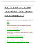 Non CDL IL Practice Test And  100&percnt; Verified Correct Answers Plus Rationales 2025