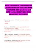 Reca - Residential comprehensive  LATEST UPDATED 2025&sol;2026 WITH  COMPLETE KEY questions and  SURE verified SOLUTIONS 100&percnt; GRADED AT A&plus; SCORE&excl;&excl; 