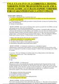 PNLE EXAM PSYCH 2 CURRENTLY TESTING VERSIONS WITH 700 QUESTIONS EACH AND A STUDY GUIDE &vert; ACCURATE EXPERT VERIFIED FOR GUARANTEED PASS &vert; LATEST UPDATE