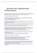 the heart exam  Questions with Verified Answers
