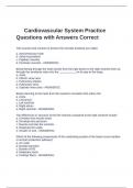 Cardiovascular System Practice Questions with Answers Correct