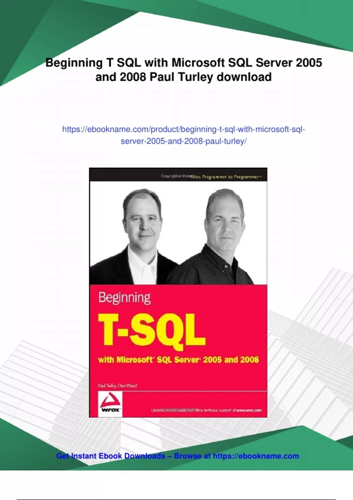 Summary Beginning T SQL with Microsoft SQL Server 2005 and 2008 Paul ...
