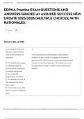 EDPNA Practice EXAM QUESTIONS AND ANSWERS GRADED A&plus; ASSURED SUCCESS NEW UPDATE 2025&sol;2026 &lpar;MULTIPLE CHOICES&rpar; WITH RATIONALES&period;