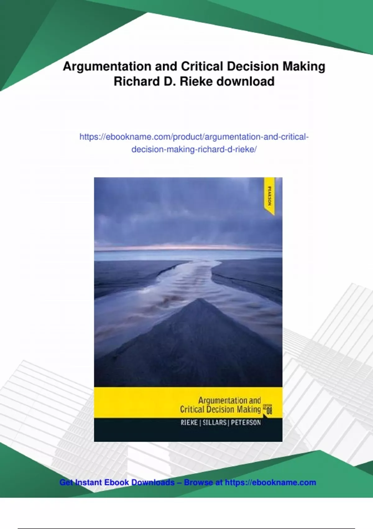 Summary Argumentation and Critical Decision Making Richard D. Rieke ...