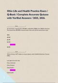 Ohio Life and Health Practice Exam &sol; Q-Bank &sol; Complete Accurate Quizzes with Verified Answers &sol; 2025&comma; 2026&period; 