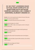 301 NC POST LICENSING EXAM  ACTUAL EXAM COMPLETE 350  QUESTIONS WITH DETAILED  VERIFIED ANSWERS &lpar;100&percnt; CORRECT  ANSWERS&rpar; &sol;ALREADY GRADED A&plus;