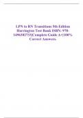 LPN to RN Transitions 5th Edition Harrington Test Bank ISBN&colon; 978- 1496382733&vert;Complete Guide A&plus;&vert;100&percnt; Correct Answers&period;