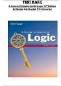 Test Bank For A Concise Introduction to Logic 14th Edition by Patrick Hurley&period; All Chapters 1-14&period;
