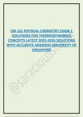 CM1131 Physical Chemistry 1 Exam Solutions &ndash; Thermodynamics Concepts &lpar;National University of Singapore&comma; 2025&sol;26&rpar; &ndash; Complete Worked Answers & Explanations