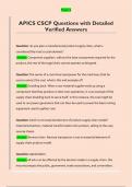 APICS CSCP Questions with Detailed  Verified Answers
