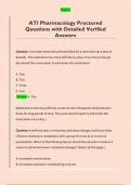 ATI Pharmacology Proctored  Questions with Detailed Verified  Answers 