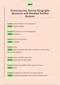 Contemporary Human Geography  Questions with Detailed Verified  Answers