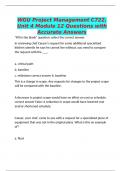 WGU Project Management C722&comma; Unit 4 Module 12 Questions with Accurate Answers