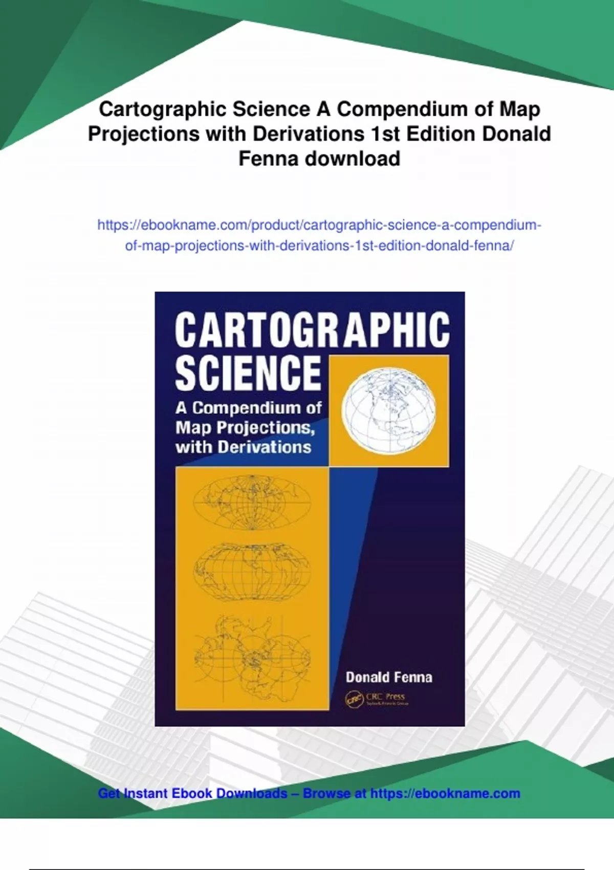 Summary Cartographic Science A Compendium of Map Projections with ...