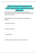 WGU Project Management C722 Questions with Accurate Answers