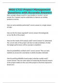 WGU C722 Project Management Questions with Accurate Answers