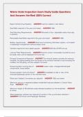 Maine State Inspection Exam Study Guide Questions  And Answers Verified 100&percnt; Correct 