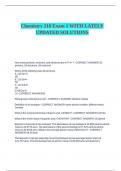 Chemistry 210 Exam 1 WITH LATELY UPDATED SOLUTIONS