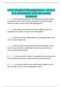 C722 Project Management - Unit 5 & 6 Questions with Accurate Answers