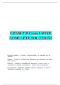 CHEM 210 Exam 1 WITH COMPLETE SOLUTIONS&period;
