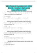 WGu Project Management C722 Unit 3 Module 7 Quiz with Accurate Answers