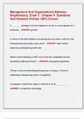 Management And Organizational Behavior  Brightenburg  Exam 2  &colon;Chapter 9  Questions  And Answers Verified 100&percnt; Correct   
