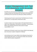 Project Management Unit Test C722 Questions with Accurate Answers
