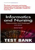Test Bank for Informatics and Nursing&colon; Opportunities and Challenges &lpar;6th Edition&rpar; by Sewell & Ball &vert; Complete Q&A