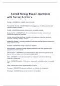 Animal Biology Exam 1 Questions with Correct Answers