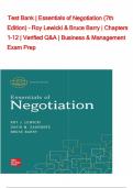 Test Bank for Essentials of Negotiation &lpar;7th Edition&rpar; by Roy J&period; Lewicki & Bruce Barry &vert; Complete Chapter Q&A