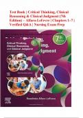 TEST BANK FORCritical Thinking&comma; Clinical Reasoning&comma; and Clinical Judgment A Practical approach7th Edition by Rosalinda Alfaro-LeFevre Chapters&period;pdf