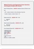 Material Sscience And Engineering Exam Questions  And Answers Verified 100&percnt; Correct 