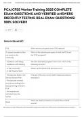 PCA&sol;CFSS Worker Training 2025 COMPLETE EXAM QUESTIONS AND VERIFIED ANSWERS &vert;RECENTLY TESTING REAL EXAM QUESTIONS&vert; 100&percnt; SOLVED&excl;&excl;