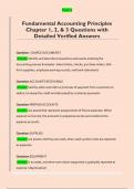 Fundamental Accounting Principles  Chapter 1&comma; 2&comma; & 3 Questions with  Detailed Verified Answers 