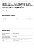 BIO 117 HONDROS EXAM 3 QUESTIONS WITH COMPLETE SOLUTION GUIDE &lpar;A&plus; GRADED 100&percnt; VERIFIED&rpar; LATEST VERSION 2025&excl;&excl;