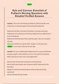 Kyle and Carman&colon; Essentials of  Pediatric Nursing Questions with  Detailed Verified Answers