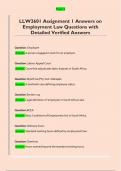 LLW2601 Assignment 1 Answers on  Employment Law Questions with  Detailed Verified Answers