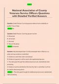National Association of County  Veterans Service Officers Questions  with Detailed Verified Answers 