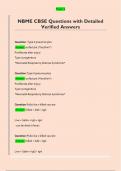 NBME CBSE Questions with Detailed Verified Answers
