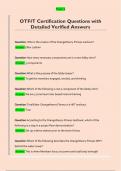OTFIT Certification Questions with  Detailed Verified Answers 