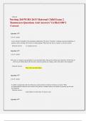 Nursing 265&sol;NURS 2633 Maternal Child Exam 2   Rasmussen Questions And Answers Verified 100&percnt;  Correct 
